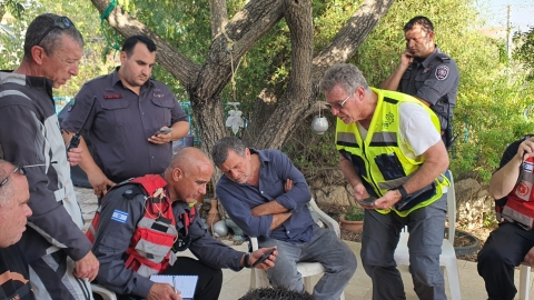 בזמן אירוע שריפה בנחל חילזון עם צוות כוננות של שריפות 